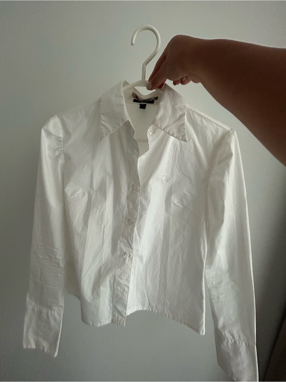 Burberry White Collared Button-Down Shirt